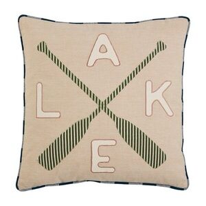 Oars Lake Appliqué Pillow by Mud Pie
